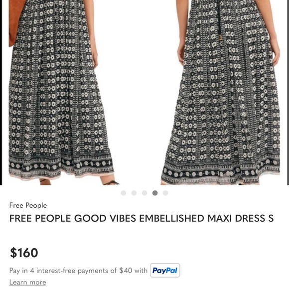 Free People Good Vibes Embellished Mirror Halter Boho Maxi Dress Sz Medium - Picture 4 of 8